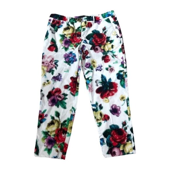 Moschino pixel floral print pants size 10